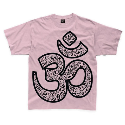 Om Symbol Large Print Kids Children's T-Shirt 5-6 / Pink