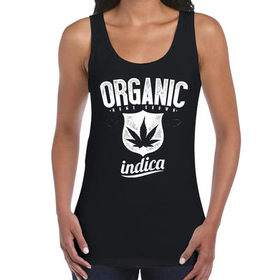 Organic Indica Cannabis Women's Tank Vest Top XL / Black