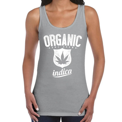 Organic Indica Cannabis Women's Tank Vest Top XL / Light Grey