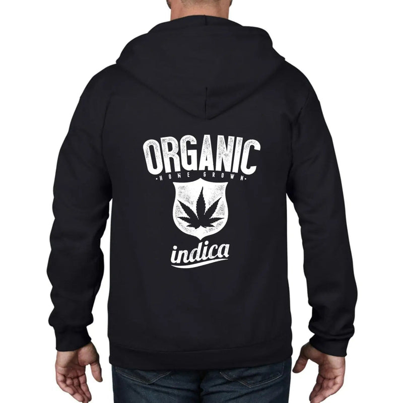 Organic Indica Marijuana Cannabis Unisex Full Zip Hoodie M / Black