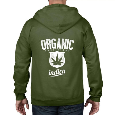 Organic Indica Marijuana Cannabis Unisex Full Zip Hoodie M / City Green