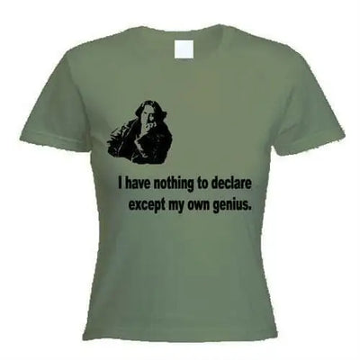 Oscar Wilde Genius Women's T-Shirt M / Khaki