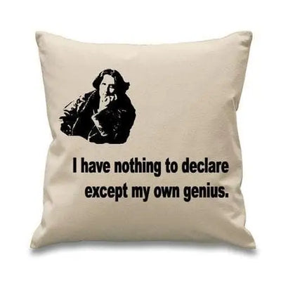 Oscar Wilde I Have Nothing To Declare Cushion Cream