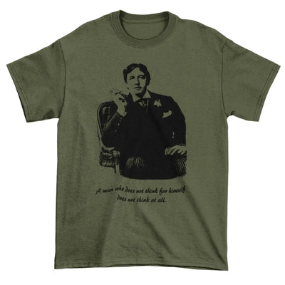 Oscar Wilde Quotation T-Shirt XXL / Khaki