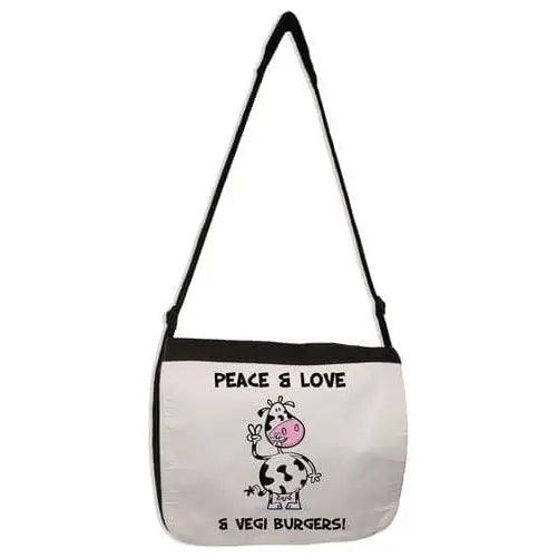 Peace, Love & Vegi Burgers Vegetarian Laptop Messenger Bag