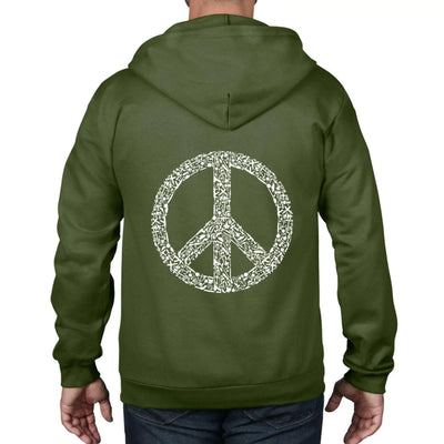 Peace Symbol CND Full Zip Hoodie L / City Green