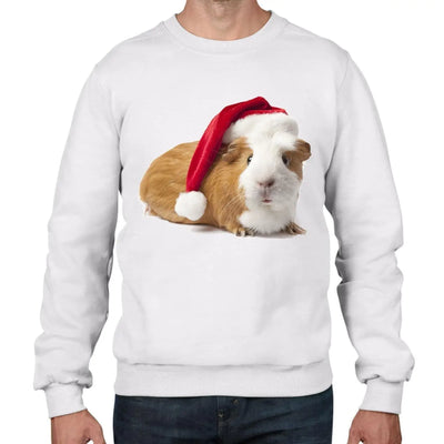 Pet Guinea Pig With Santa Claus Hat Christmas Men's Jumper \ Sweater L