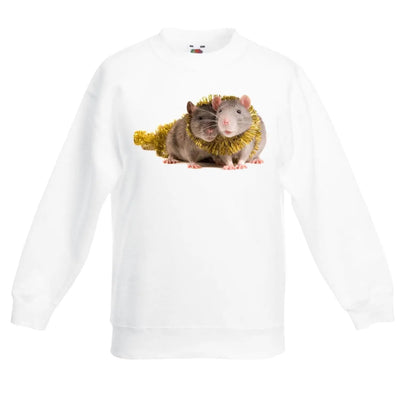Pet Rats With Tinsel Christmas Kids Jumper \ Sweater 9-11