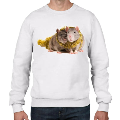 Pet Rats With Tinsel Christmas Men's Jumper \ Sweater L