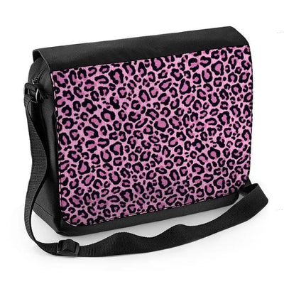 Pink Leopard Skin Pattern Laptop Messenger Bag