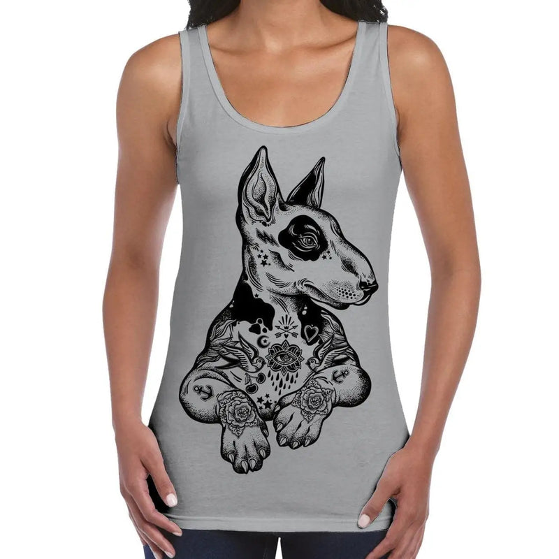Pit Bull Terrier With Tattoos Hipster Large Print Women&