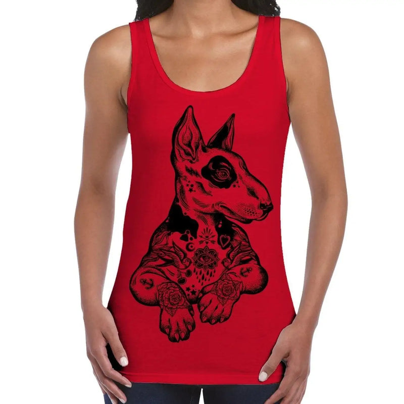 Pit Bull Terrier With Tattoos Hipster Large Print Women&
