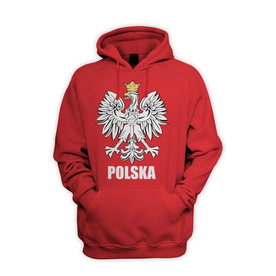 Polish Eagle Polska Flag Men's Pouch Pocket Hoodie Hooded Sweatshirt L