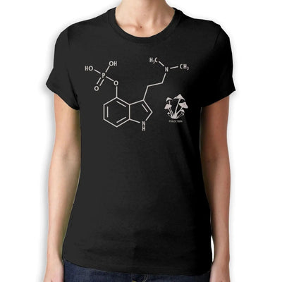 Psilocybin Chemical Formula Magic Mushrooms Women's T-Shirt XL / Black