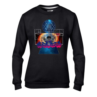 Psychedelic Magic Mushrooms Women's Sweatshirt Jumper M / Black