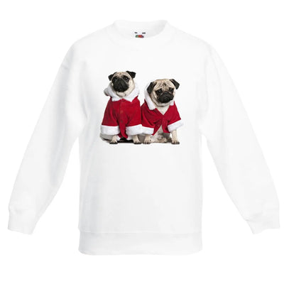 Pug Dog Santa Claus Christmas Kids Jumper \ Sweater 14-15