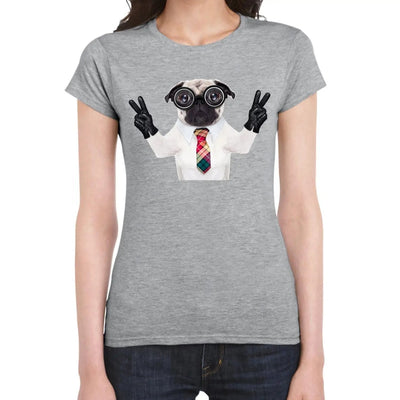 Pug Dog With Goggles Women's T-Shirt L