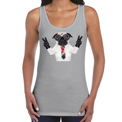 Pug Dog With Goggles Women's Tank Vest Top M