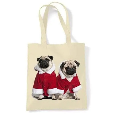 Pug Santa Shoulder Bag