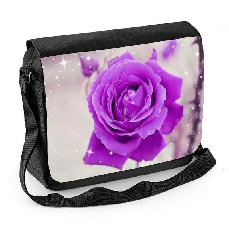 Purple Rose Laptop Messenger Bag