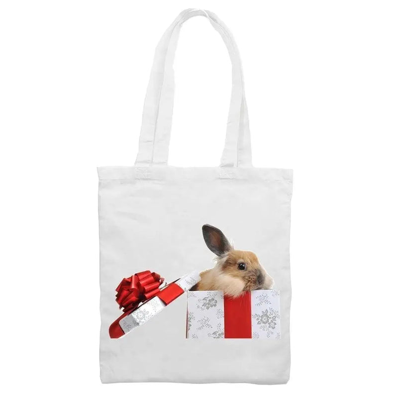 Rabbit In A Giftbox Christmas Shoulder Bag