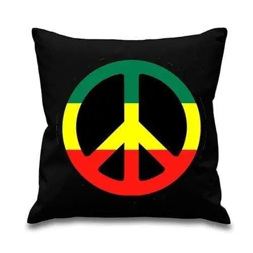 Rasta CND Symbol Reggae Cushion Black