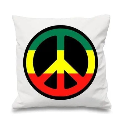 Rasta CND Symbol Reggae Cushion White