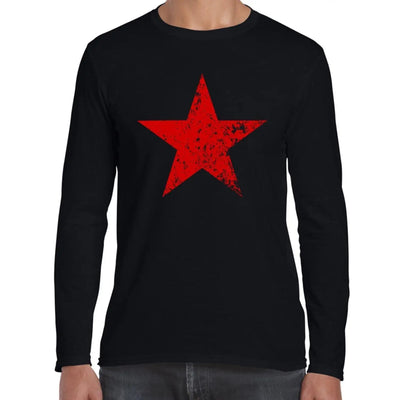 Red Communist Star Cuba Men's Long Sleeve T-Shirt XXL