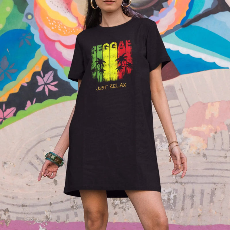 Reggae Just Relax Womens T-Shirt Dress - Dress