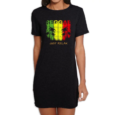 Reggae Just Relax Womens T-Shirt Dress - S - Dress