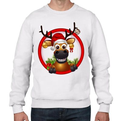 Rudolph Reindeer With Baubles Christmas Men's Jumper \ Sweater XXL