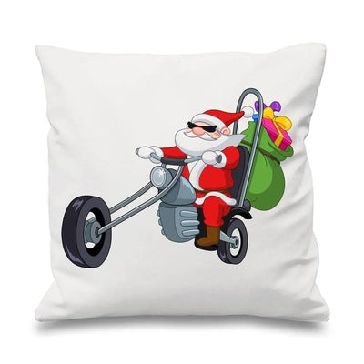 Santa Biker Christmas Cushion