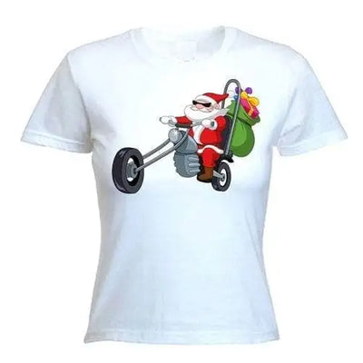 Santa Biker Women's Christmas T-Shirt