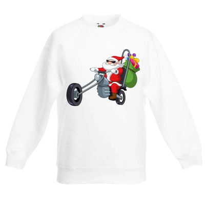 Santa Claus Biker Funny Christmas Kids Jumper \ Sweater 5-6