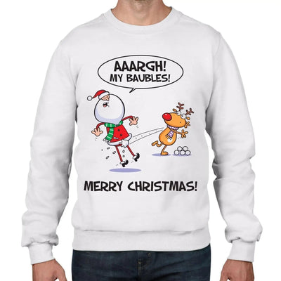 Santa Claus My Baubles Funny Christmas Men's Jumper \ Sweater XL