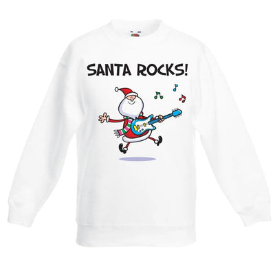 Santa Claus Rocks Funny Christmas Kids Jumper \ Sweater 7-8