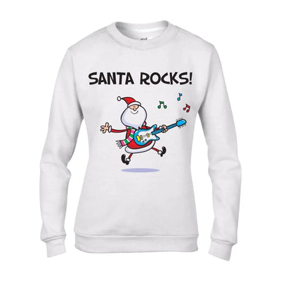 Santa Claus Rocks Funny Christmas Women's Jumper \ Sweater S