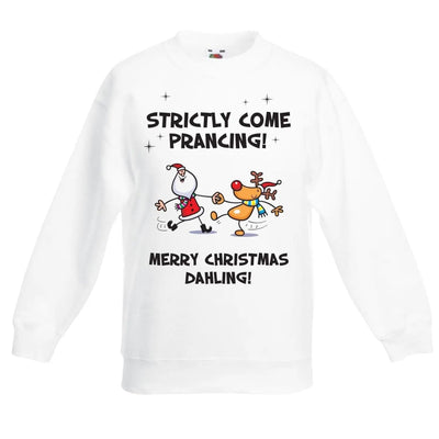 Santa Claus Strictly Come Prancing Funny Christmas Kids Jumper \ Sweater 5-6