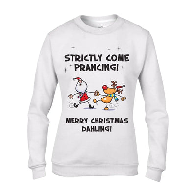 Santa Claus Strictly Come Prancing Funny Christmas Women's Jumper \ Sweater S