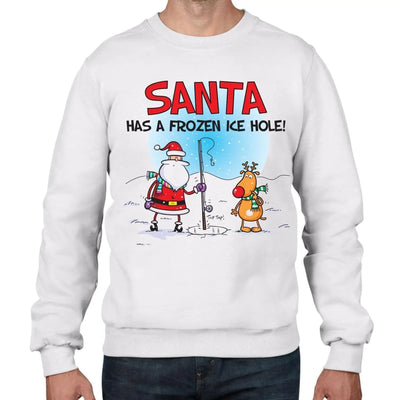 Santa Has A Frozen Ice Hole Funny Christmas Men's Sweater \ Jumper M