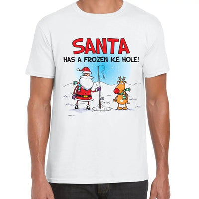 Santa Has A Frozen Ice Hole Funny Christmas Men's T-Shirt S