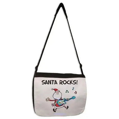 Santa Rocks! Funny Christmas Laptop Messenger Bag
