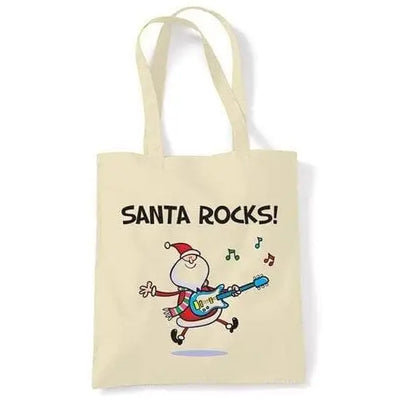 Santa Rocks Funny Christmas Shoulder Bag