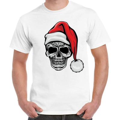 Santa Skull Skeleton Hipster Christmas Men's T-Shirt XXL