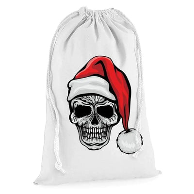 Santa Skull Skeleton Hipster Presents Stocking Drawstring Sack
