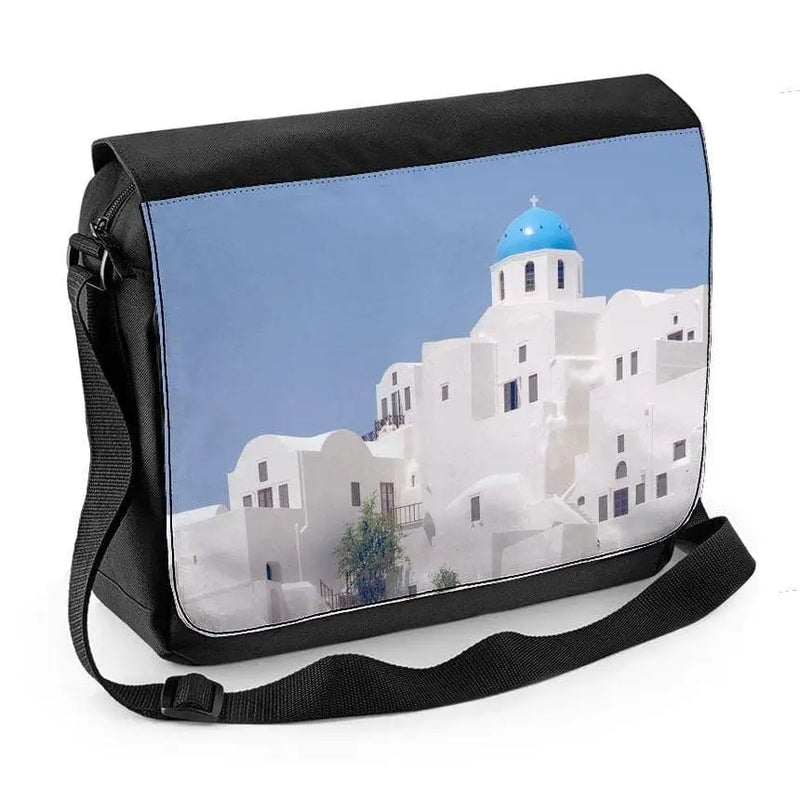 Santorini Rooftops Greece Laptop Messenger Bag