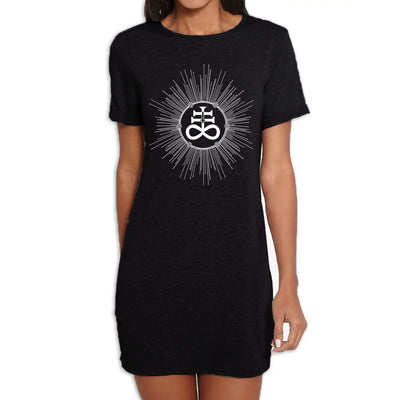 Satanic Cross Inverted Leviathan Women's T-Shirt Dress T-Shirt L