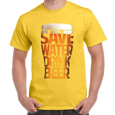 Save Water Drink Beer Drinking Men's T-Shirt XXL / Yellow