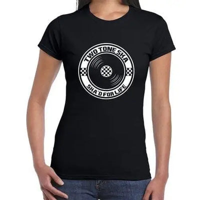 Ska 2 Tone Womens T-shirt L / Black