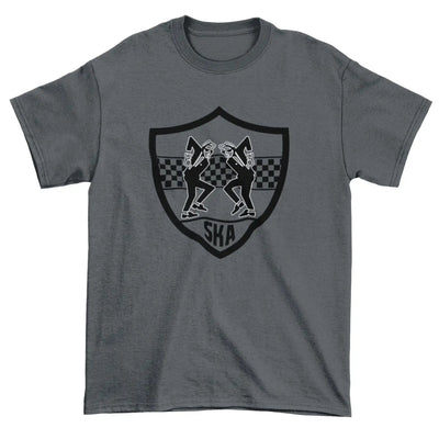 Ska Dancers Shield 2 Tone Rude Boy Men's T-Shirt L / Charcoal